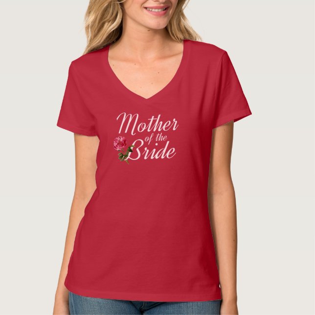 Brudens Mor Bröllop Kalligrafi | T-Shirt (Framsida)