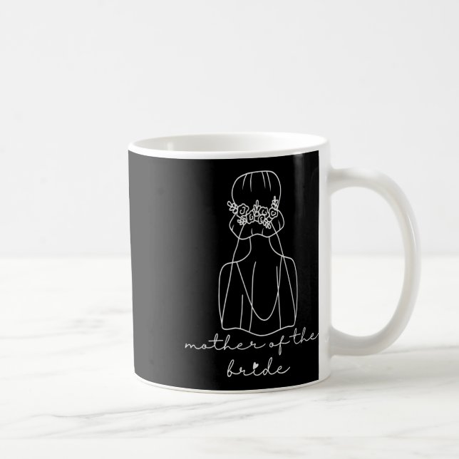 Brudens Mor Bröllop Minimalistisk Blommig Brudgumm Kaffemugg (Höger)