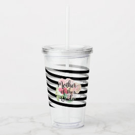 Brudens mor Bröllop Vattenfärg Blommig Monogram Take Away Mugg