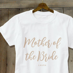Brudens Mor Bröllopskustom Beige Vit T Shirt