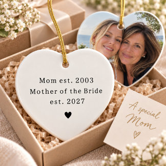 Brudens Mor Bröllopssouvenir Foto Modern Julgransprydnad Keramik