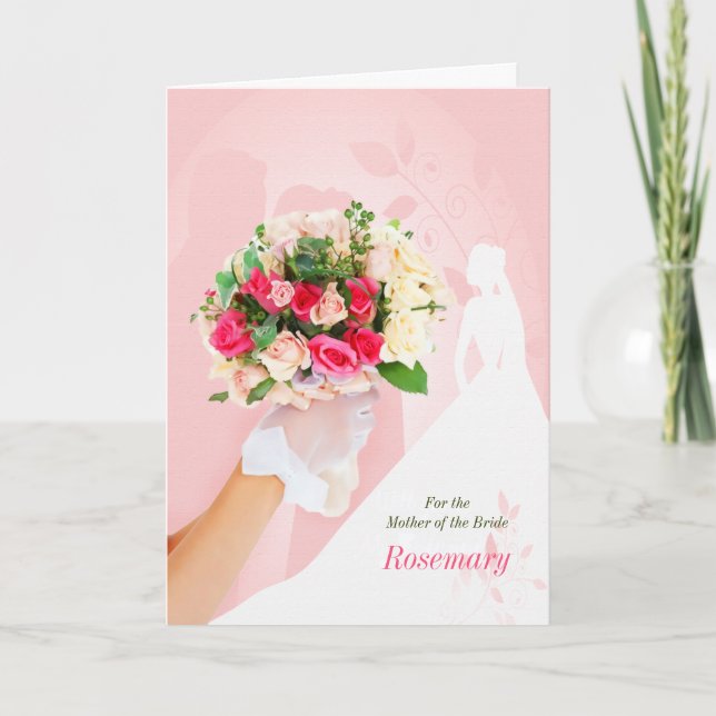 Brudens Mor Grattis i Rosa Kort (Framsida)