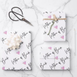 Brudens Mor Inpackningspapper Platt Ark Set om 3