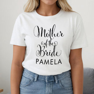 Brudens Mor Kalligrafi Namn Tee Shirt