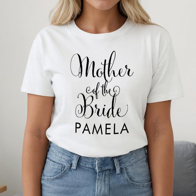 Brudens Mor Kalligrafi Namn Tee Shirt (Skapare uppladdad)