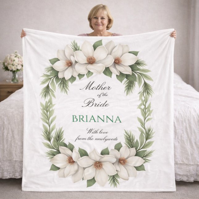 Brudens Mor Magnolia Bröllopspresent   Fleecefilt (Skapare uppladdad)