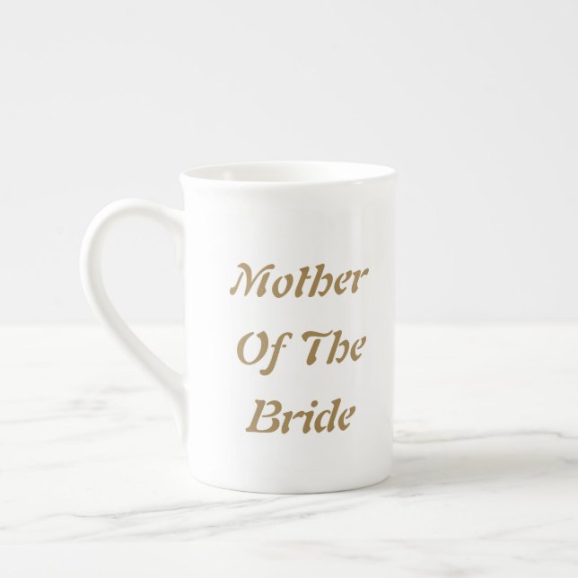 Brudens Mor Mom Guld Vit Gåva Förmån Benporslin Mugg (Vänster)