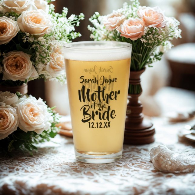 Brudens Mor Namn Glas Bröllop Föräldrapresent (For the Mother of the Bride. Just add her name and your wedding date)