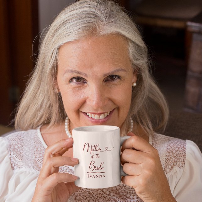 Brudens Mor Rosa Peony Bröllop Kaffemugg (Mother of the Bride Keepsake Coffee Mug)