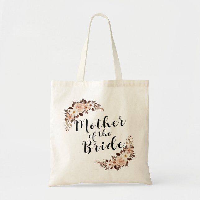 Brudens mor rustic boho blommig tygkasse (Framsidan)