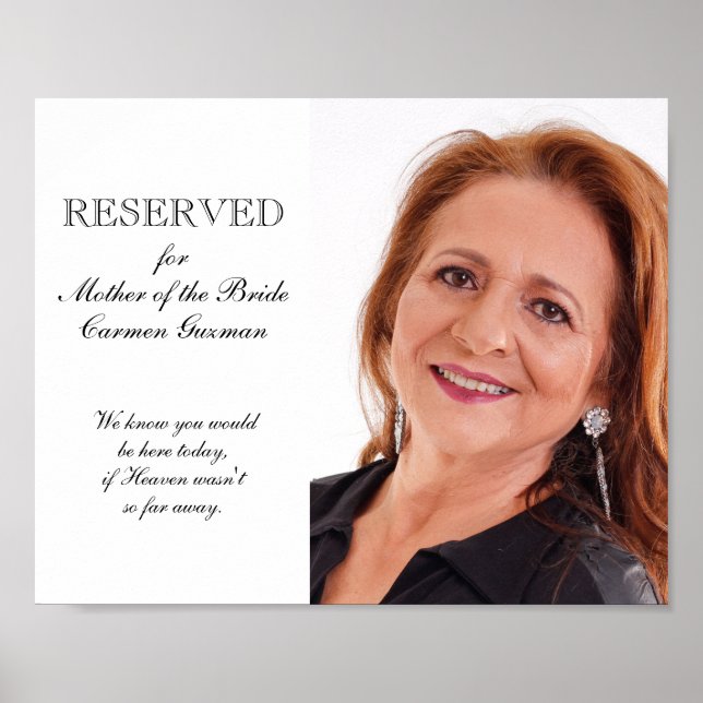 Brudens mors fotominnessits bröllop poster (Framsidan)