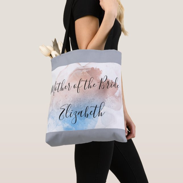 Brudens mors present Rosa Blå Grå Elegant Tygkasse (Närbild)