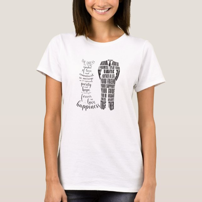 Brudens och brudgummens bröllopslöfte T-shirt (Framsida)