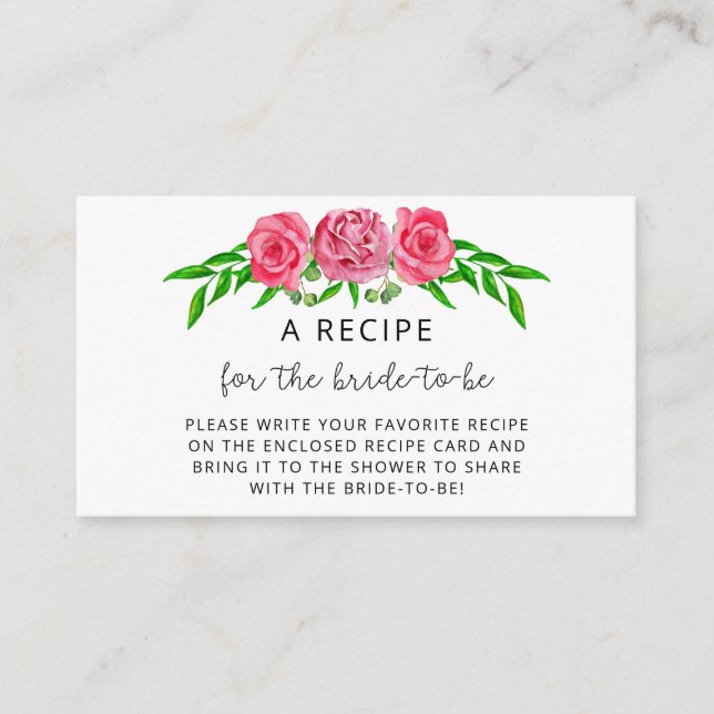 Brudens röda blomsterrecept  tilläggskort (Framsida)