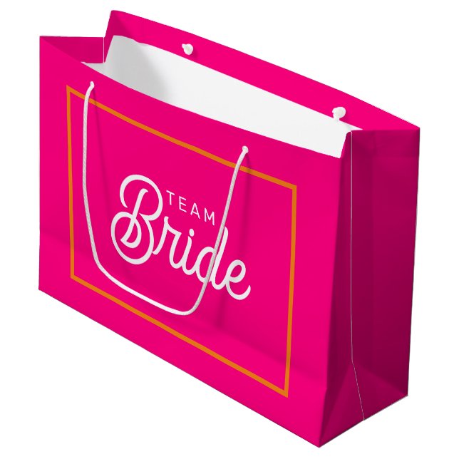 Brudens Rosa och Orange Presentpåse för Brudtärnor (Framsidan Vinklad)