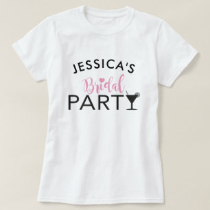 Brudens sida Anpassningsbar Team Bride Cocktail to Tee Shirt