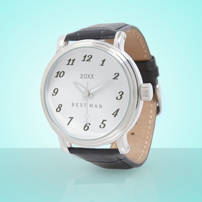 Brudens sida Best Man Marskalkar Bröllop Watch Armbandsur (You can add your wedding year to this Best Man Watch. Makes a lovely memento for a special day)