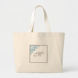 Brudens sida Fransk Blue Fleur de Lis Monogram Jumbo Tygkasse