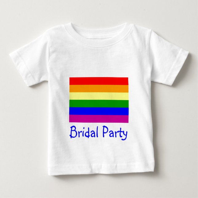 Brudens sida/Gay Rainbow Bröllop Tee (Framsida)