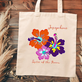 Brudens sida Gift Tote Bag Hibiscus Flowers Tygkasse