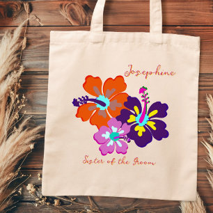 Brudens sida Gift Tote Bag Hibiscus Flowers Tygkasse