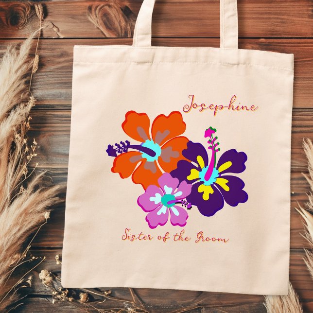 Brudens sida Gift Tote Bag Hibiscus Flowers Tygkasse (Skapare uppladdad)