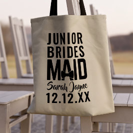 Brudens sida Junior Bridesmaid Bröllop Tote Bag Tygkasse