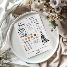 Brudens sida-kort för Modern Bridesmaid-info-kort Inbjudningar