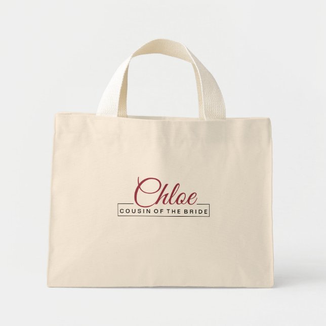 Brudens sida Matching Tote bags - Elegance Mini Tygkasse (Framsidan)