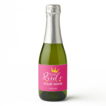 Brudens sida Mini Sparkling Vin etikett Shock rosa