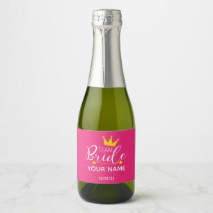 Brudens sida Mini Sparkling Vin etikett Shock rosa
