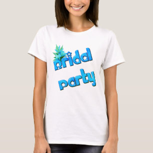 Brudens sida och blomman Bouquet Cute Bröllop T Shirt