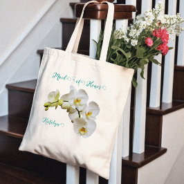 Brudens sida Orchids Bröllop Gift Tote Bag Tygkasse