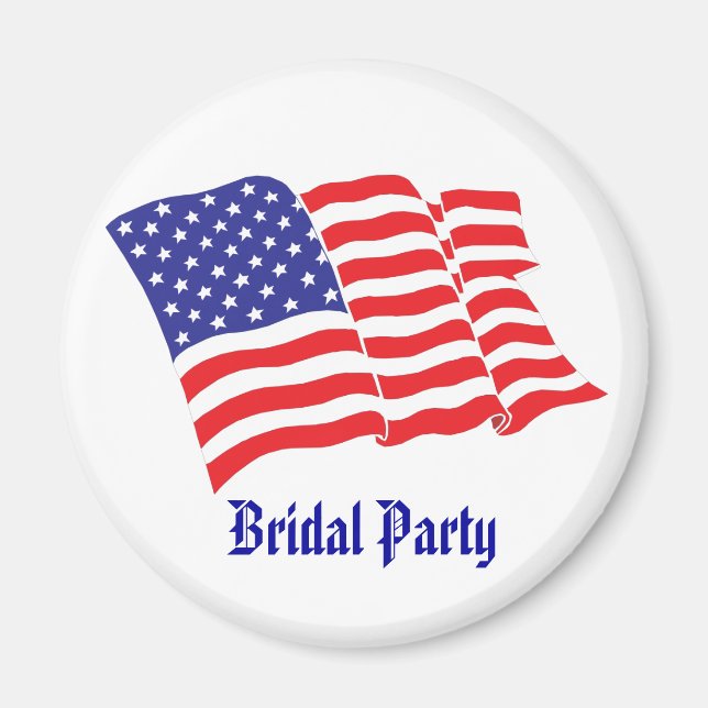 Brudens sida Patriotic Bröllop Magnet (Framsidan)