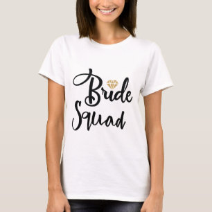 Brudens sida-skjortor, bridesmaider, Bride Squad T Shirt