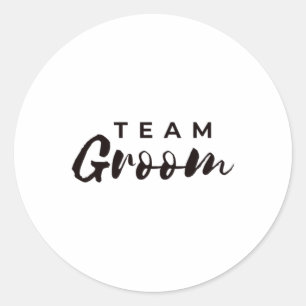 Brudens sida Team Bride Team Groom Premium _1 Runt Klistermärke