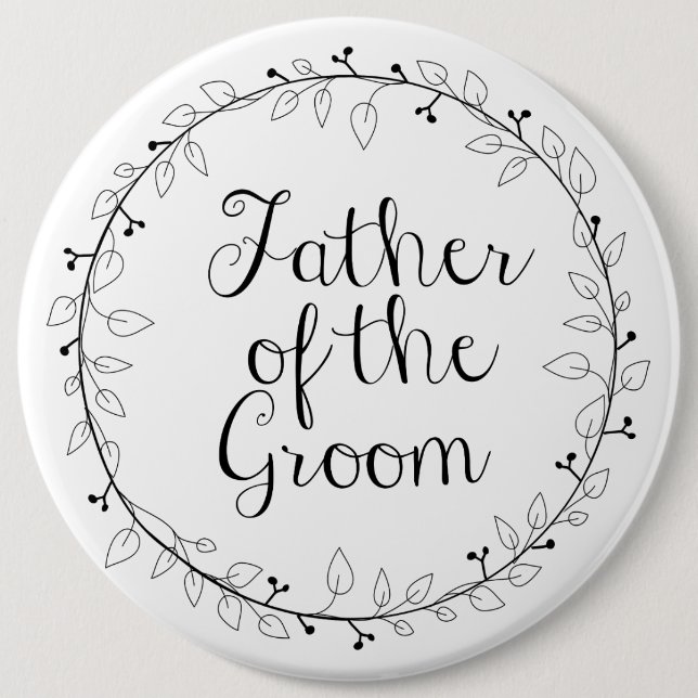 Brudens sidanamn bricka - far av brudgummen knapp (Framsida)
