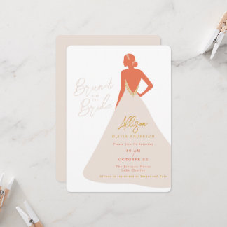Brudens silhuett i haute couture-klänning Bridal B Inbjudningar