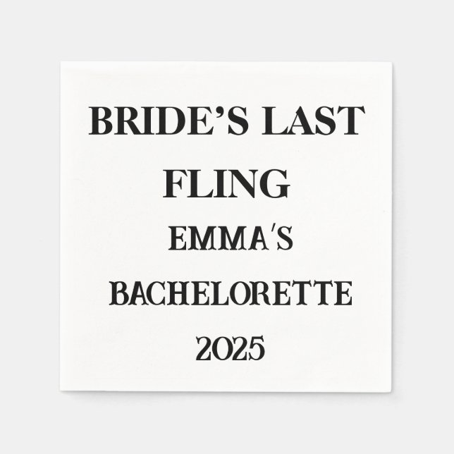 Brudens Sista Fester Anpassade Servetter – Möhippa (Framsidan)