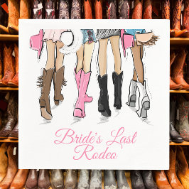 Brudens Sista Rodeo Sällgubbens Cowboy Stövlar Pappersservett