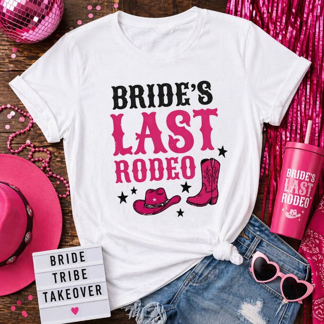 Brudens Sista Rodeo Western Möhippa Rosa T Shirt (Skapare uppladdad)