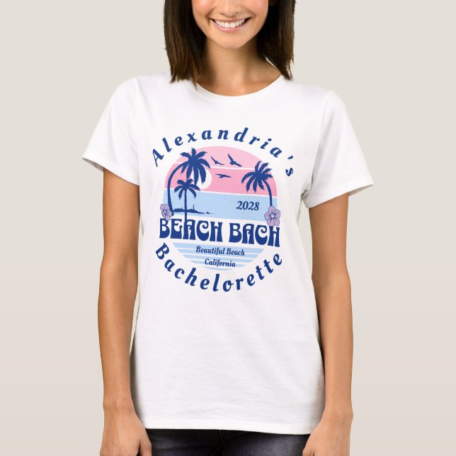 Brudens strandbröllop Matching T Shirt (Framsida)