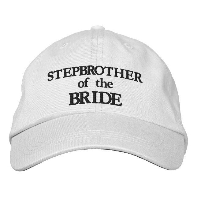 Brudens styvbror svart vit bröllop broderad keps (Framsida)