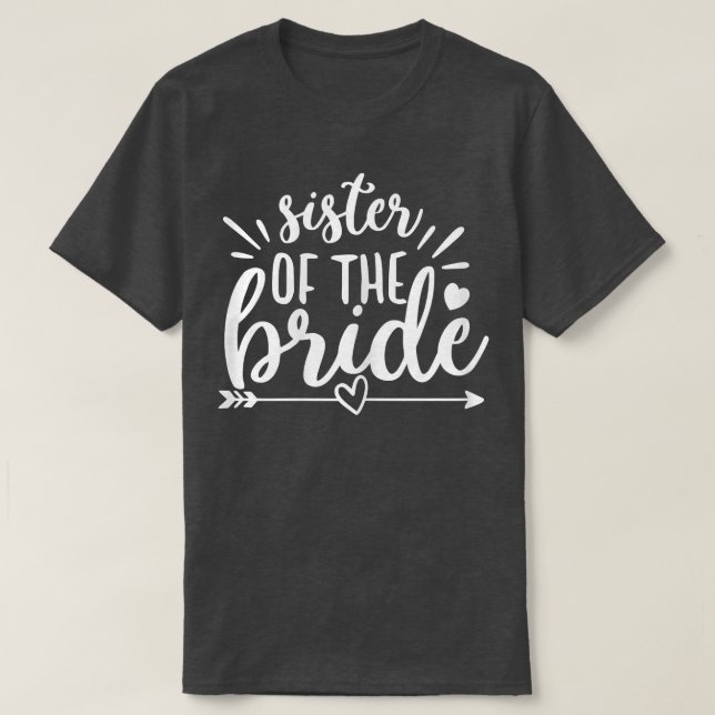 Brudens syster Arrow Heart Bröllop Möhippa T Shirt (Design framsida)
