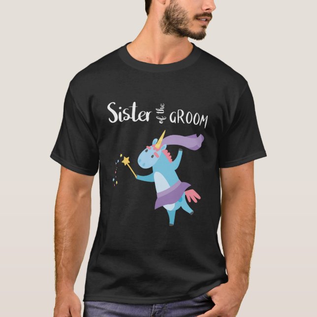 Brudens syster Enhörning Möhippa Fest  T Shirt (Framsida)