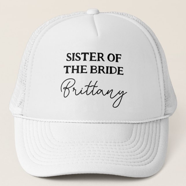 Brudens syster Syster Bachelorette Svart Och Vitt Keps (Framsida)