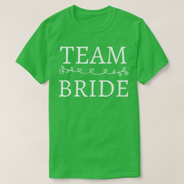 Brudens Team Bröllopskompisar Roligt Bröllop Brud T Shirt (Design framsida)