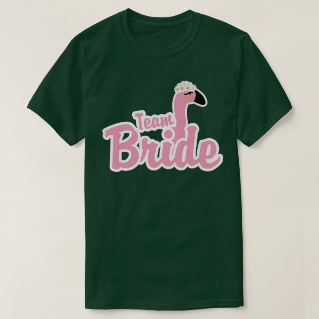 Brudens teamfågel flamingo djur variation möhippa t shirt (Design framsida)
