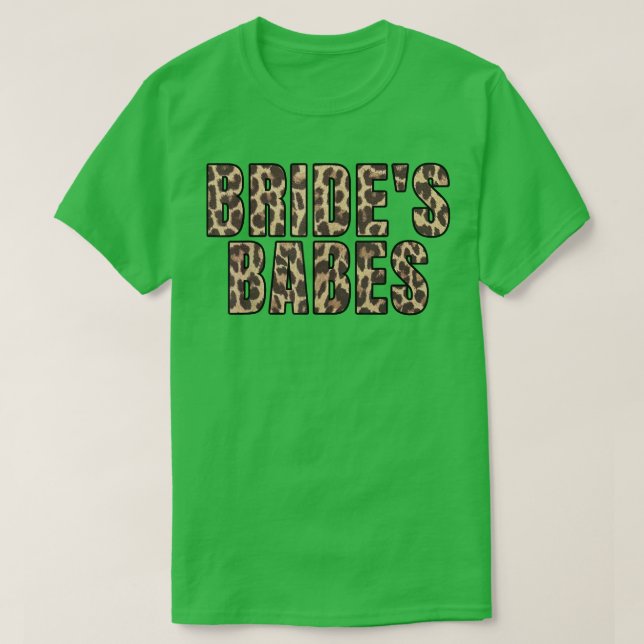 Brudens tjejer Leopard Bröllop möhippa T-shirt (Design framsida)