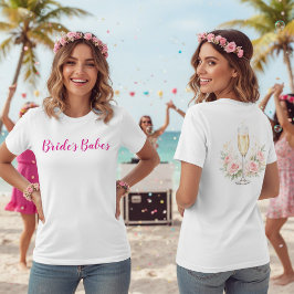 Brudens tjejer Rosa champagne möhippa T Shirt